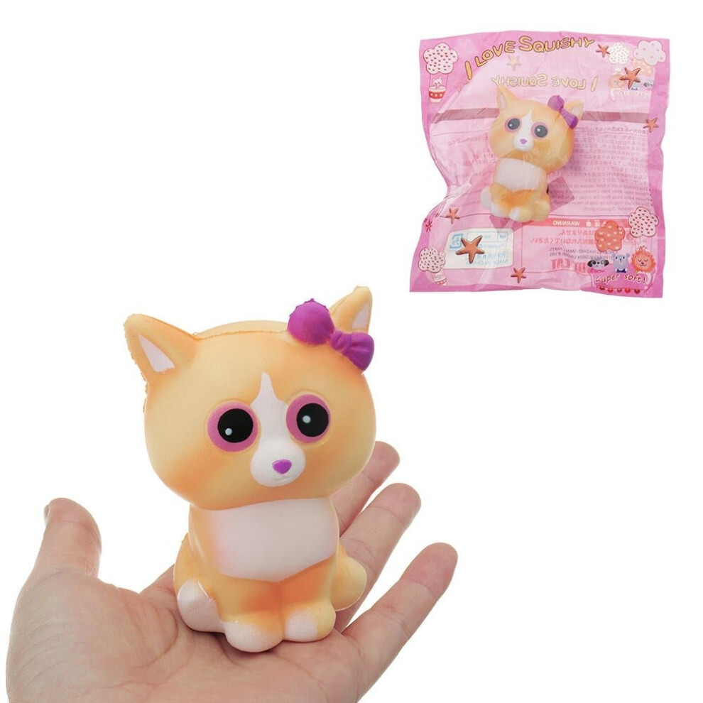 Yellow Cat Squishy 10*6CM Slow Rising With Packaging Collection Gift Soft Toy