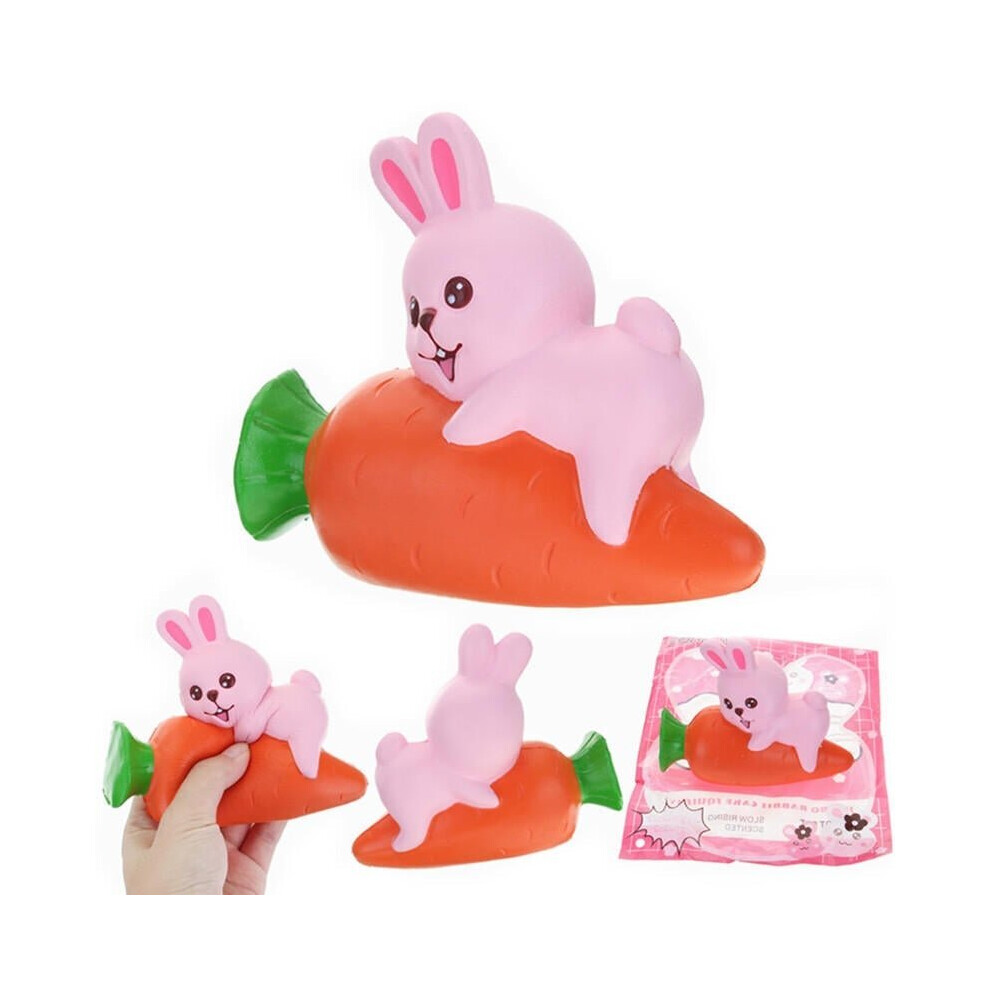 Squishy Rabbit Bunny Holding Carrot 13cm Slow Rising With Packaging Collection Gift Decor Toy