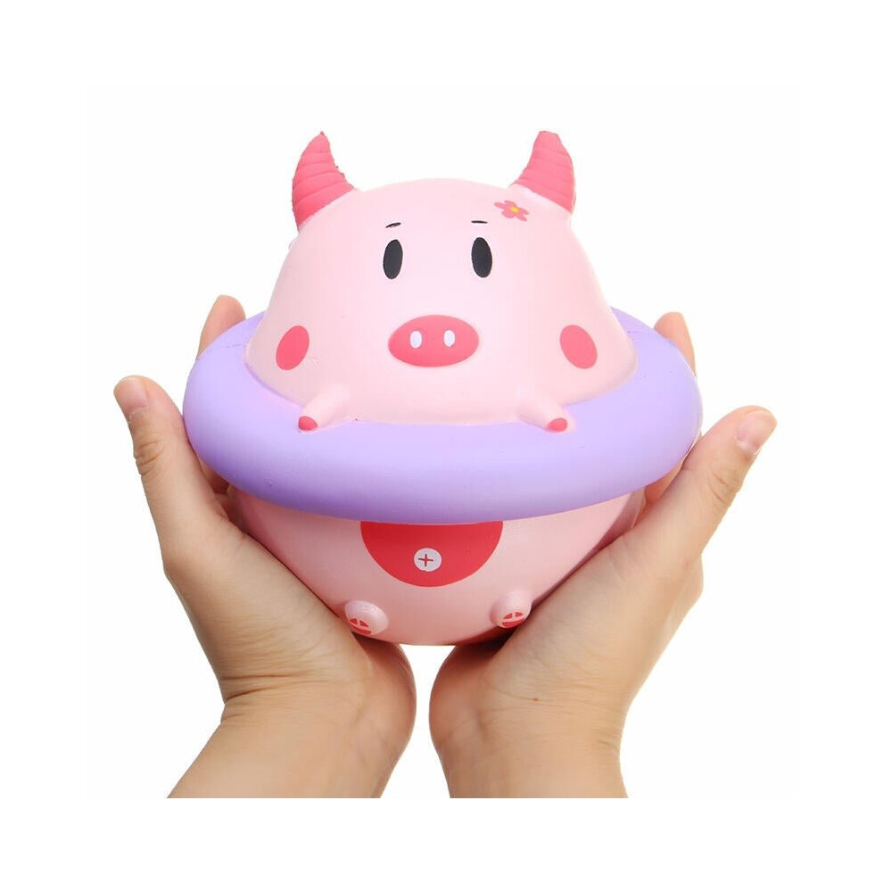 () Squishy Jumbo Piggy 16cm Pig Wearing Lift Buoy Slow Rising Cute Collection Gift Decor Toy