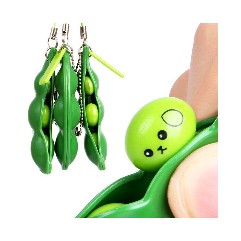 Extrusion Bean Toy Mini Squishy Soft Toys Pendants Anti Stress Ball Squeeze Gadgets Phone Strap