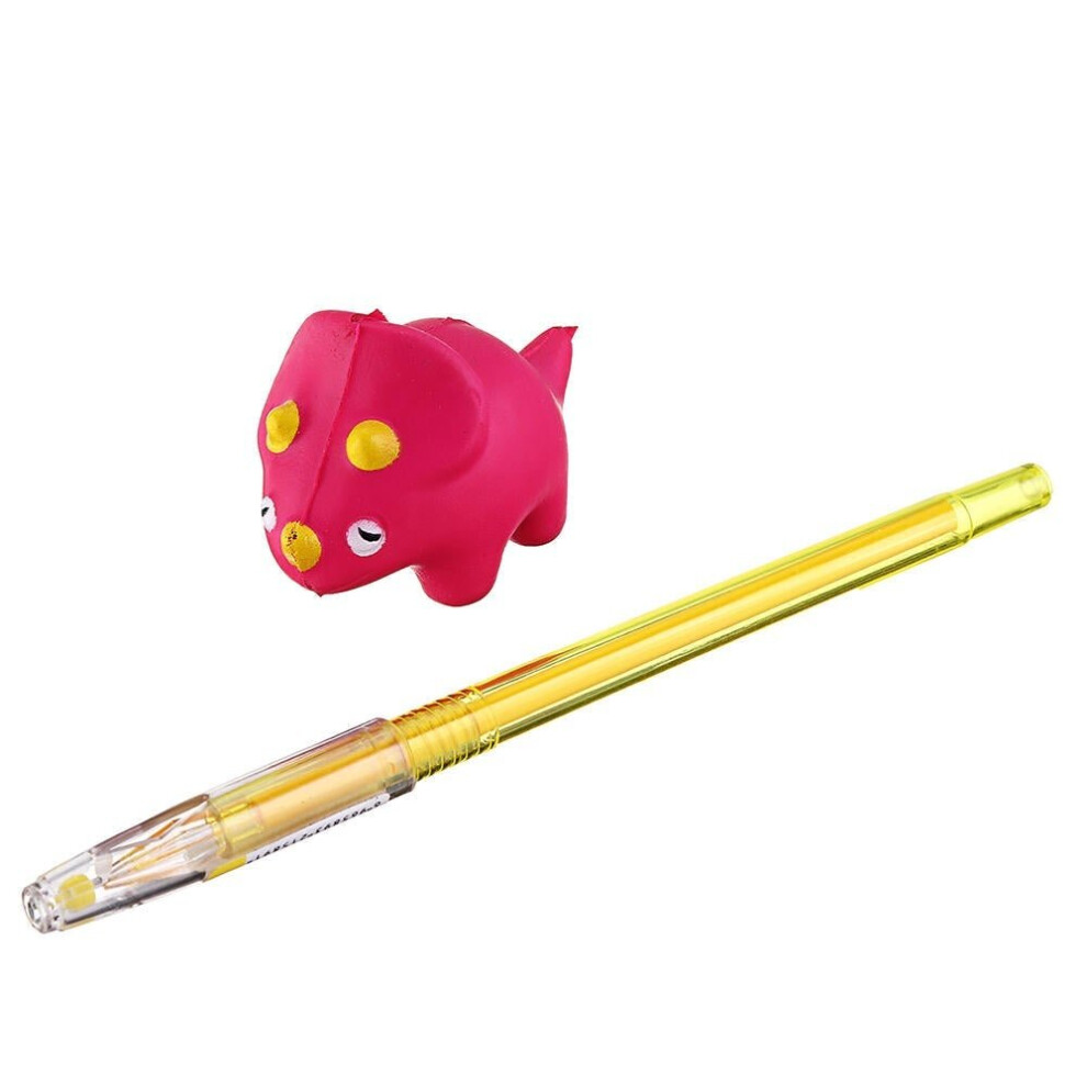 () Squishy Pen Cap Panda Dinosaur Unicorn Cake Animal Slow Rising Jumbo With Pen Stress Relief Toys Student School Supplies Office Gift