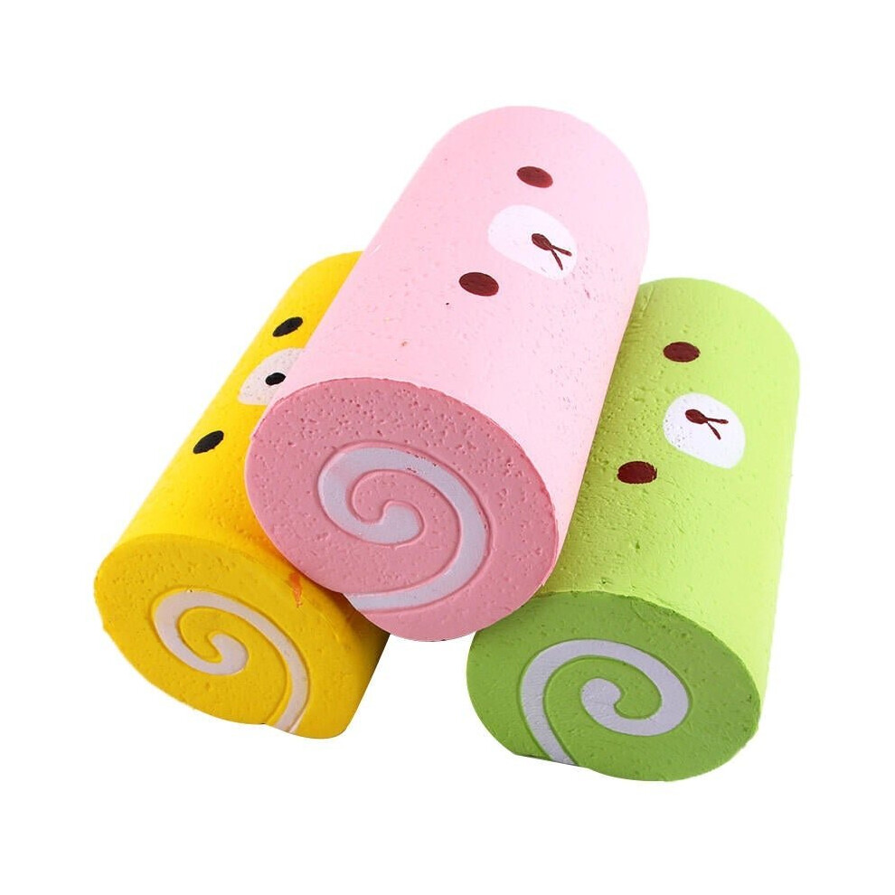 () Squishy Jumbo Swiss Cake Roll 15cm Slow Rising Cute Kawaii Bear Cake Collection Gift Decor Toy