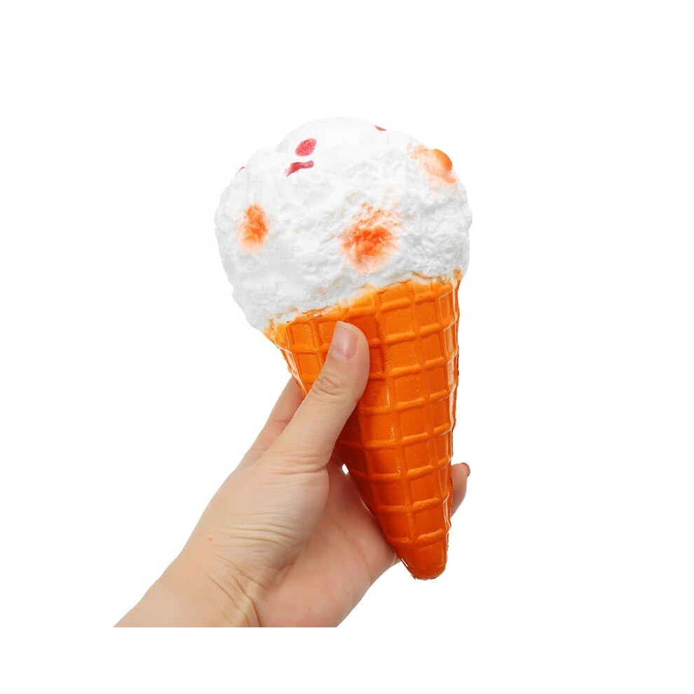 Squishy Jumbo Ice Cream Cone 19cm Slow Rising White Collection Gift Decor Toy