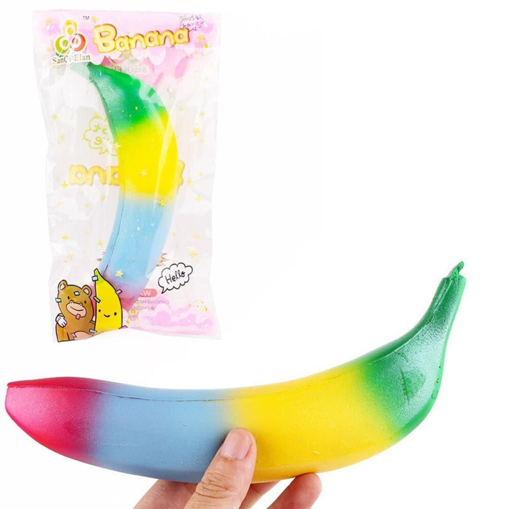 Rainbow Banana Squishy 18*4CM Soft Slow Rising With Packaging Collection Gift Toy