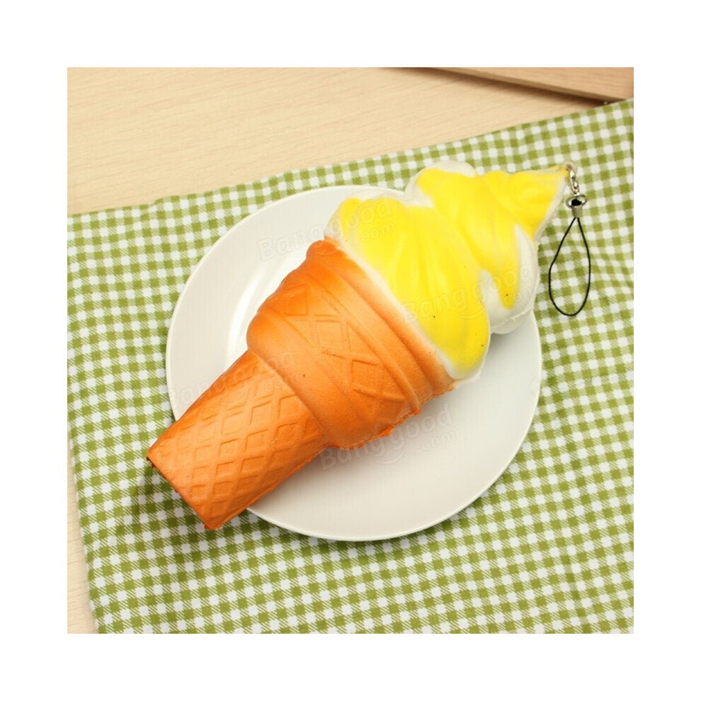 () Squishy Jumbo Ice Cream Cone 17cm Slow Rising Soft Collection Decor Gift Phone Bag Strap