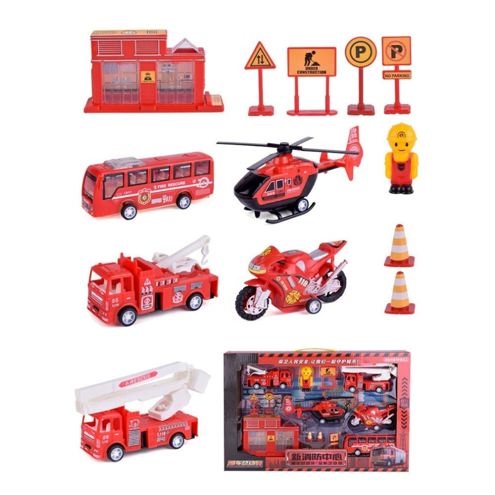 () Multiple Styles Engineering Military Aviation Sanitation Fire Truck Car Diecast Model Toy Set for Kid Gift