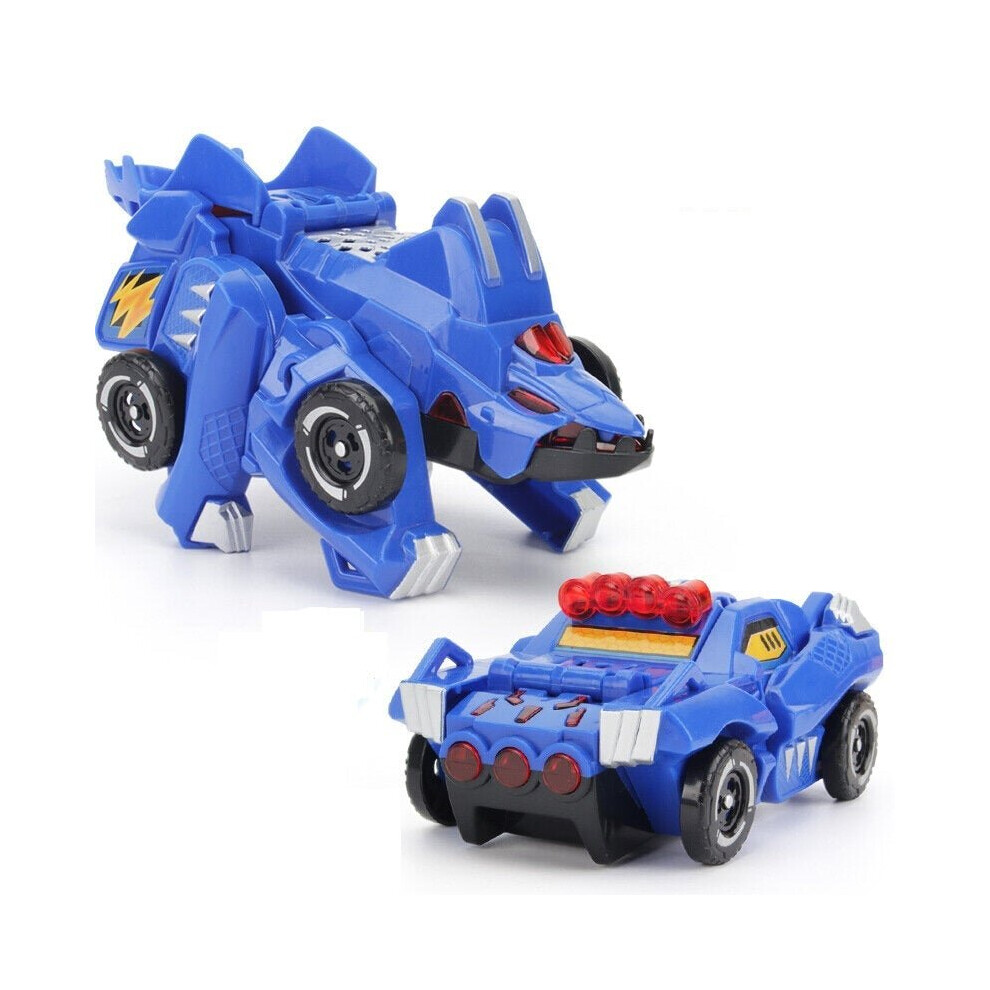 () Electric Transformed Dinosaur Chariot Car Diecast Model Toy with LED Lights for Kids Gift