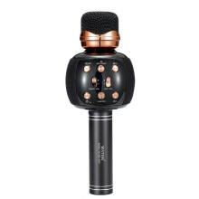 (Black) bluetooth Microphone Speaker  FM Radio TF Card HD Soundbar Mic 1200mAh Protable Wireless Karaoke Singing Player