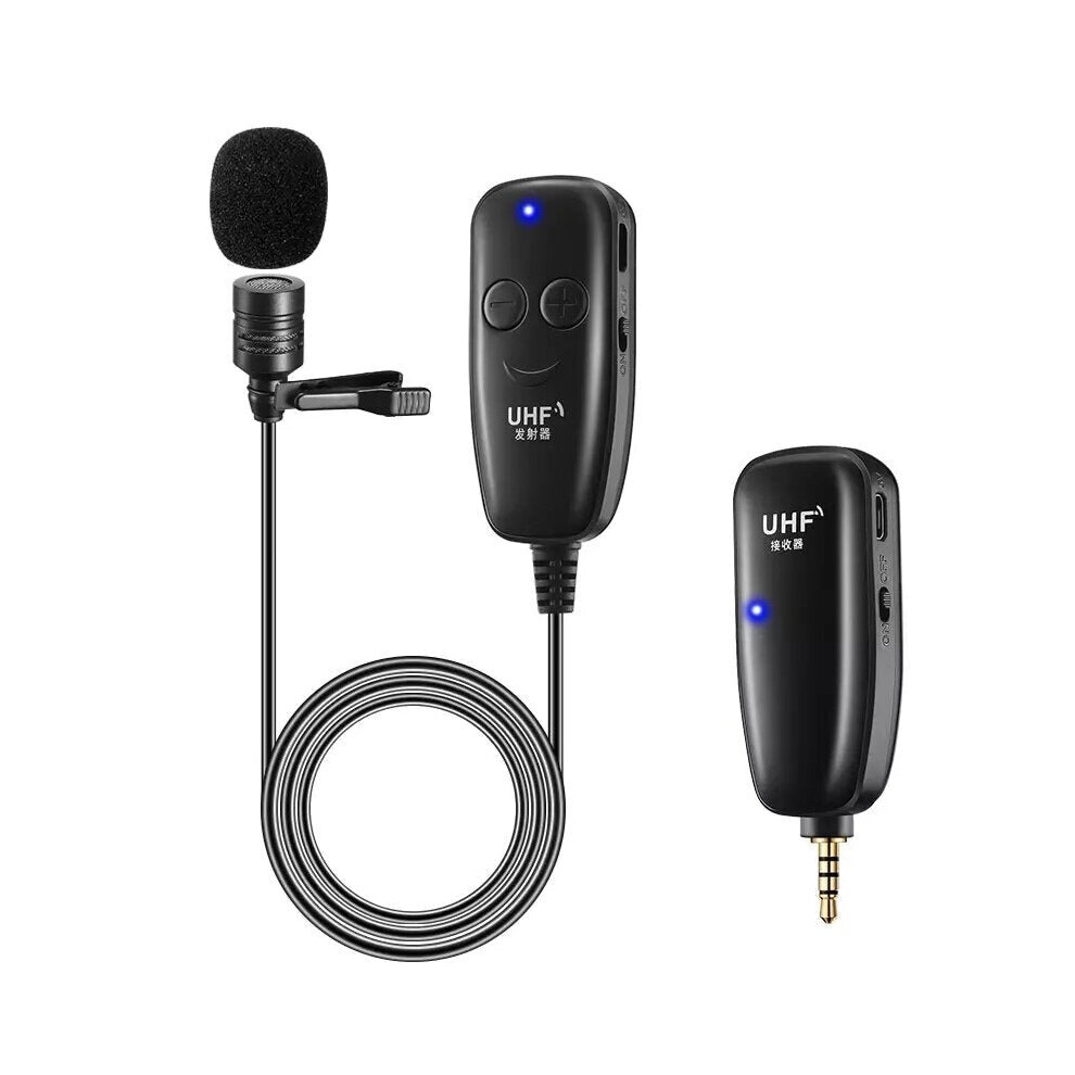 UHF Wireless Lavalier Microphone with Lapel Mic Transmitter