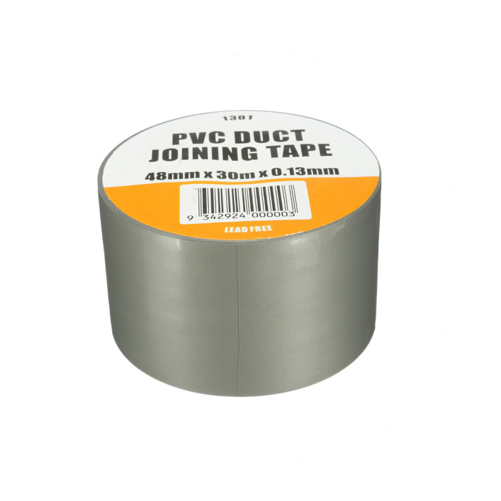 PVC Duct Tape Waterproof Heavy Duty Gaffa Cloth Silver Grey 3000x4.8cm