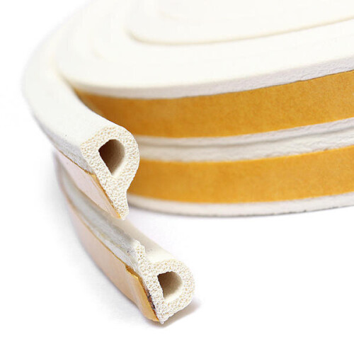(White) Weather Draught Self Adhesive P Type Foam Seal Strip Rubber 5M