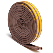 (Brown) Weather Draught Self Adhesive P Type Foam Seal Strip Rubber 5M