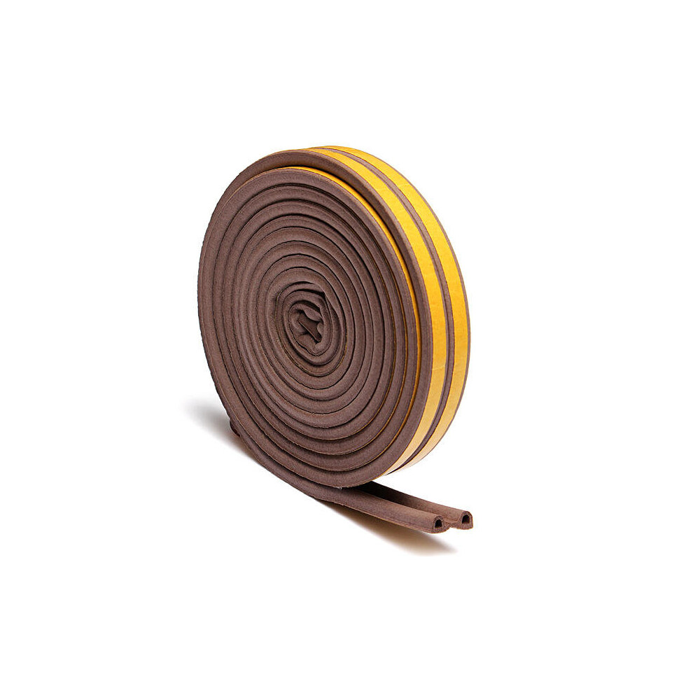 (Brown) Weather Draught Self Adhesive P Type Foam Seal Strip Rubber 5M