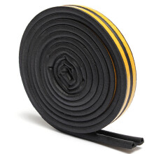 (Black) Weather Draught Self Adhesive P Type Foam Seal Strip Rubber 5M
