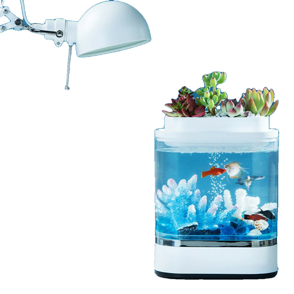 Fish Tank USB Charging Self-cleaning Aquarium with 7 Colors LED Light