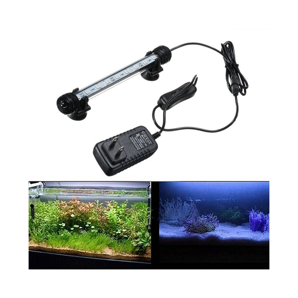 (US Plug) 18cm 2.5W LED Aquarium Light Fish Tank Submersible Light Strip Light Fish Tank