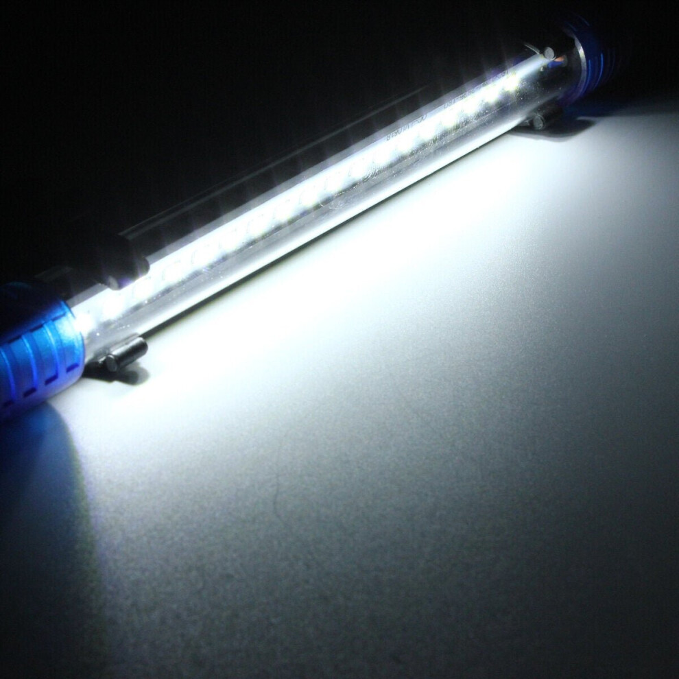 (White) Aquarium Waterproof LED Light Bar Fish Tank Submersible Down Light Tropical Aquarium Product 2.5W20CM