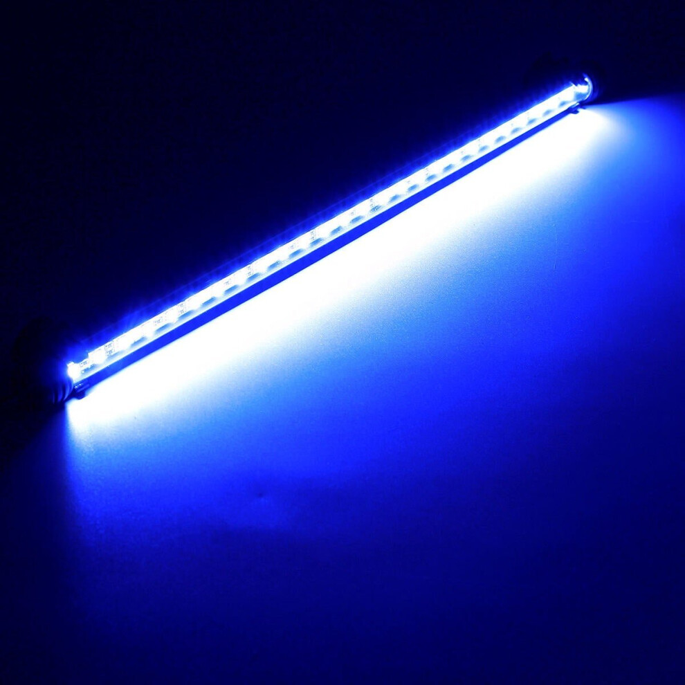 (Blue, UK Plug) 48cm 5W LED IP68 Waterproof Aquarium Light Fish Tank Submersible Light Strip Light Fish Tank