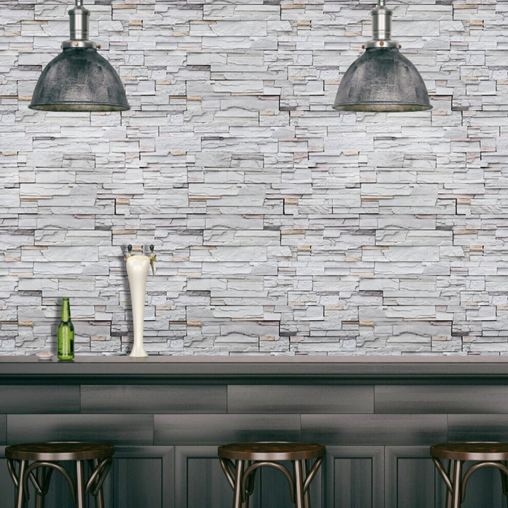 Stone Brick Vintage Wall Sticker Self Adhesive Backdrop Wallpaper Home Decoration