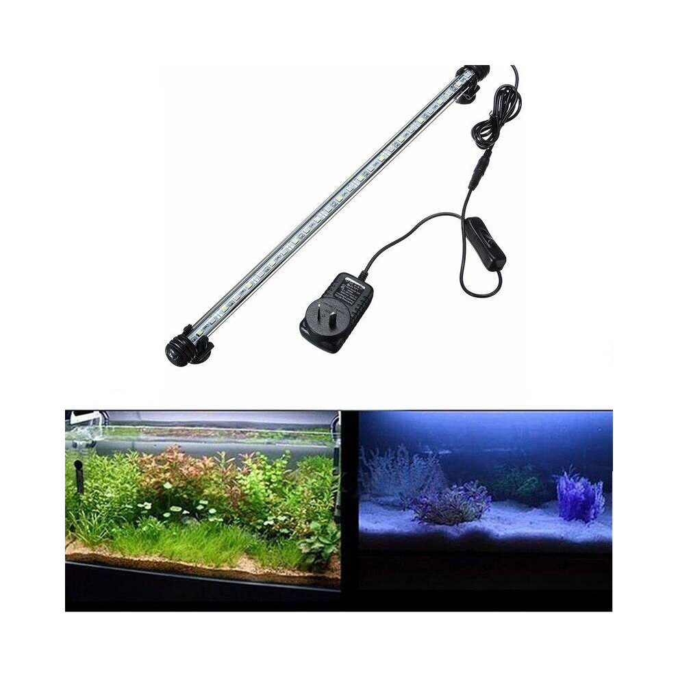 (Blue, US Plug) 48cm 5W LED IP68 Waterproof Aquarium Light Fish Tank Submersible Light Strip Light Fish Tank