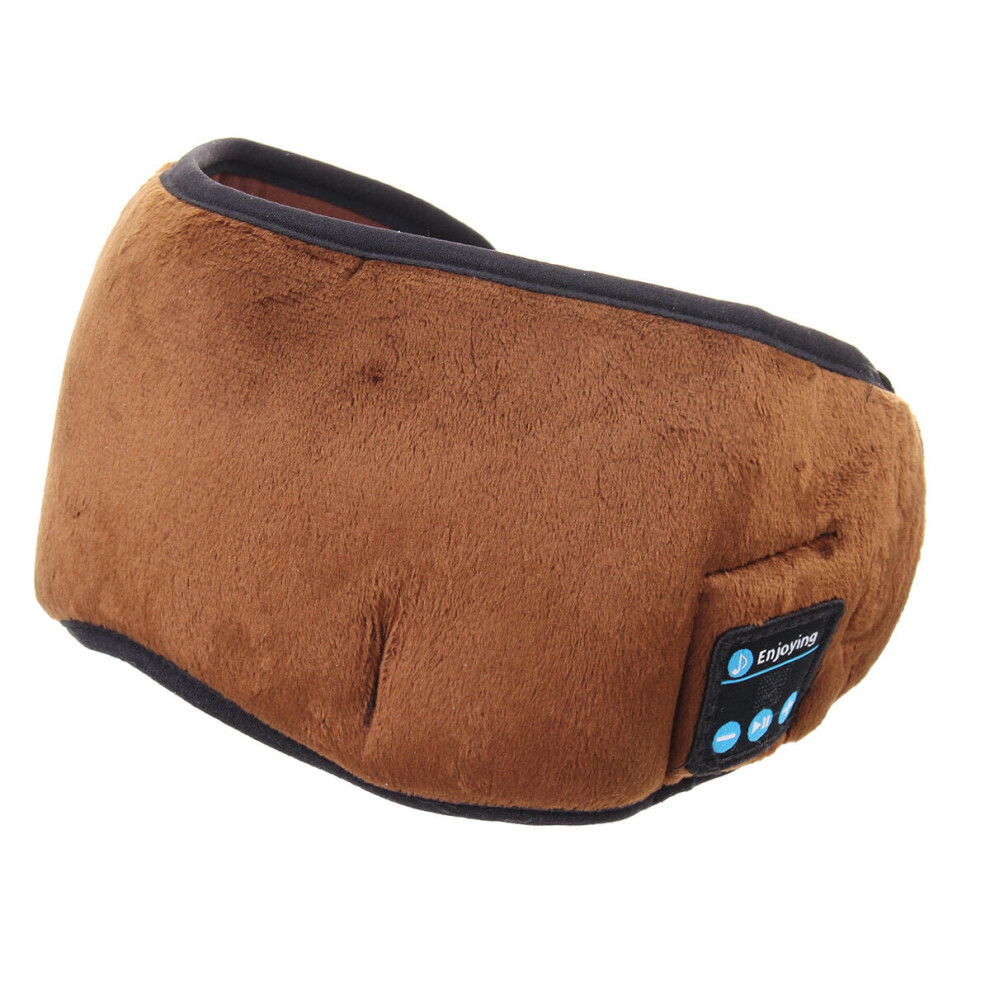 Greenzech (Coffee) Wireless Bluetooth 5.0 Stereo Eye Mask Headphones Music Sleep