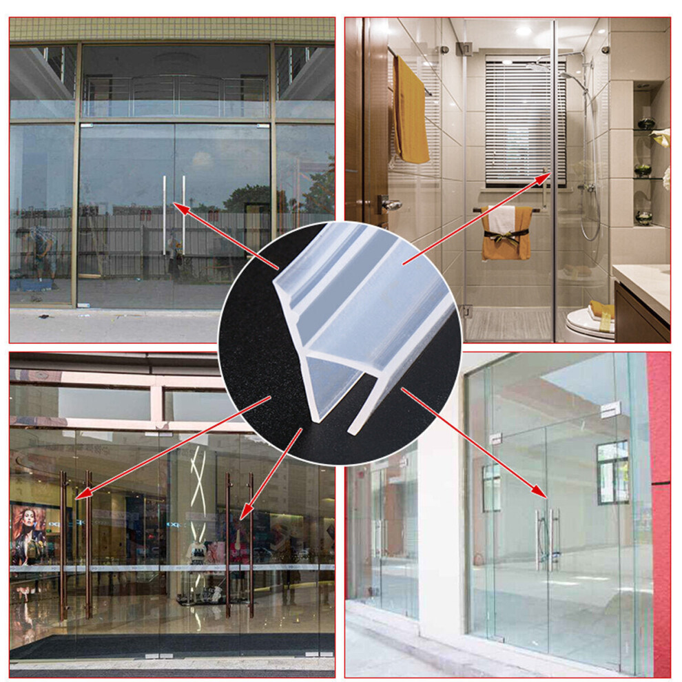 (10mm) 3M h-Shape Bath Shower Screen Door Window Water Sealing Strip Straight 6/8/10/12mm