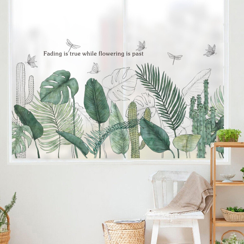 Wall Stickers Tropical Palm Leaves Wallpaper Home Bedroom Decoration