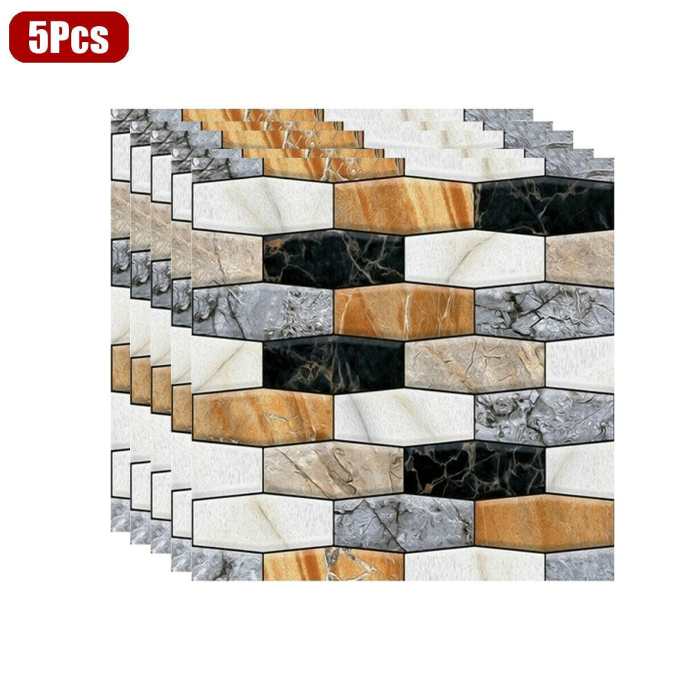 (5Pcs) 5/10Pcs 3D Brick Stone Wall Sticker Self-adhesive Wallpaper DIY Home Decoration