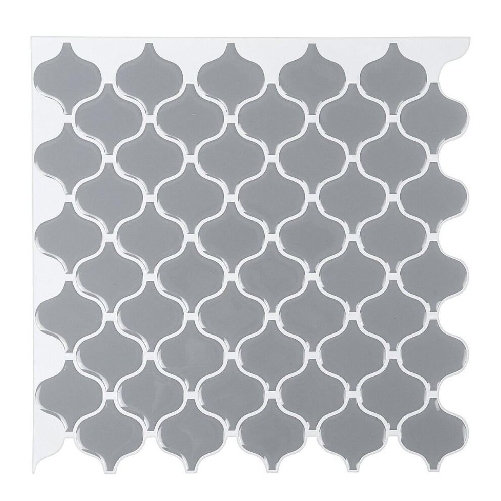 (Grey) DIY 3D Self Adhesive Wall Tile Sticker Vinyl Home Kitchen Bathroom Decal Decoration