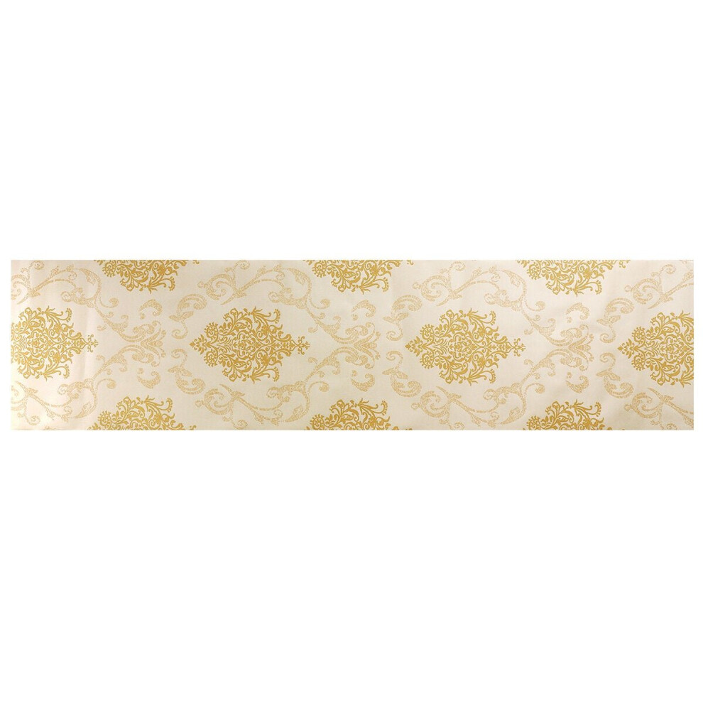 (Yellow) 53cmx10M 3D Wallpaper Roll Non-woven European Gold Damask Embossed Textured