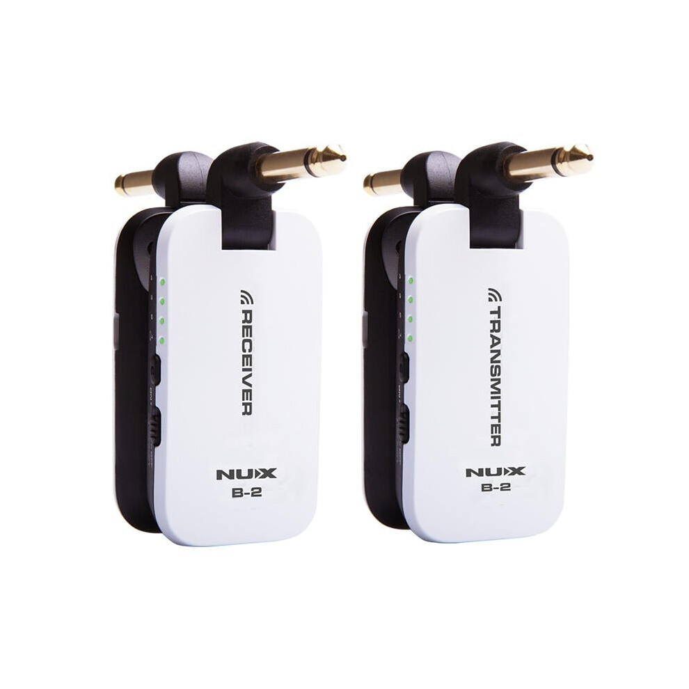 (White) 2.4G 4 Channels Rechargeable Wireless System Transmitter & Receiver For Guitar Bass White 3654659085092