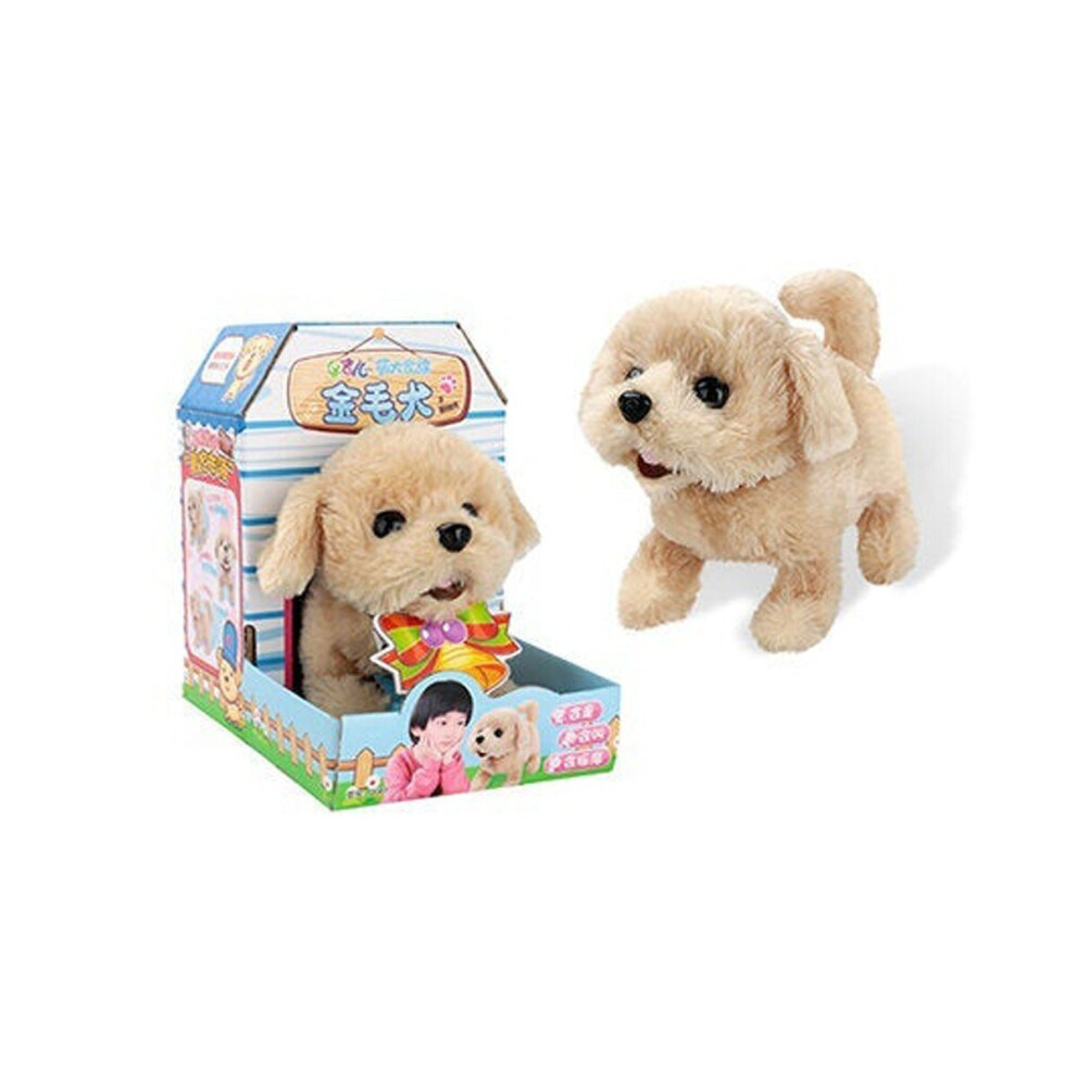 (Q006) Cute Electronic Plush Stuffed Walking Tail Shaking Barking Pet Dog Toy for Kids Developmental