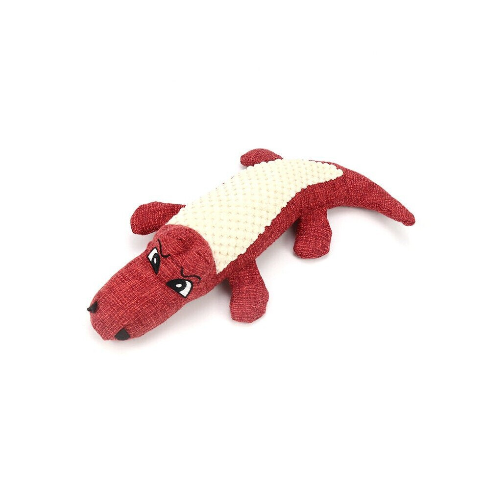 (Red) Dog Chew Sound Squeaky Toy Bite Resistant Toys Plush Linen Pet Toys Puppy