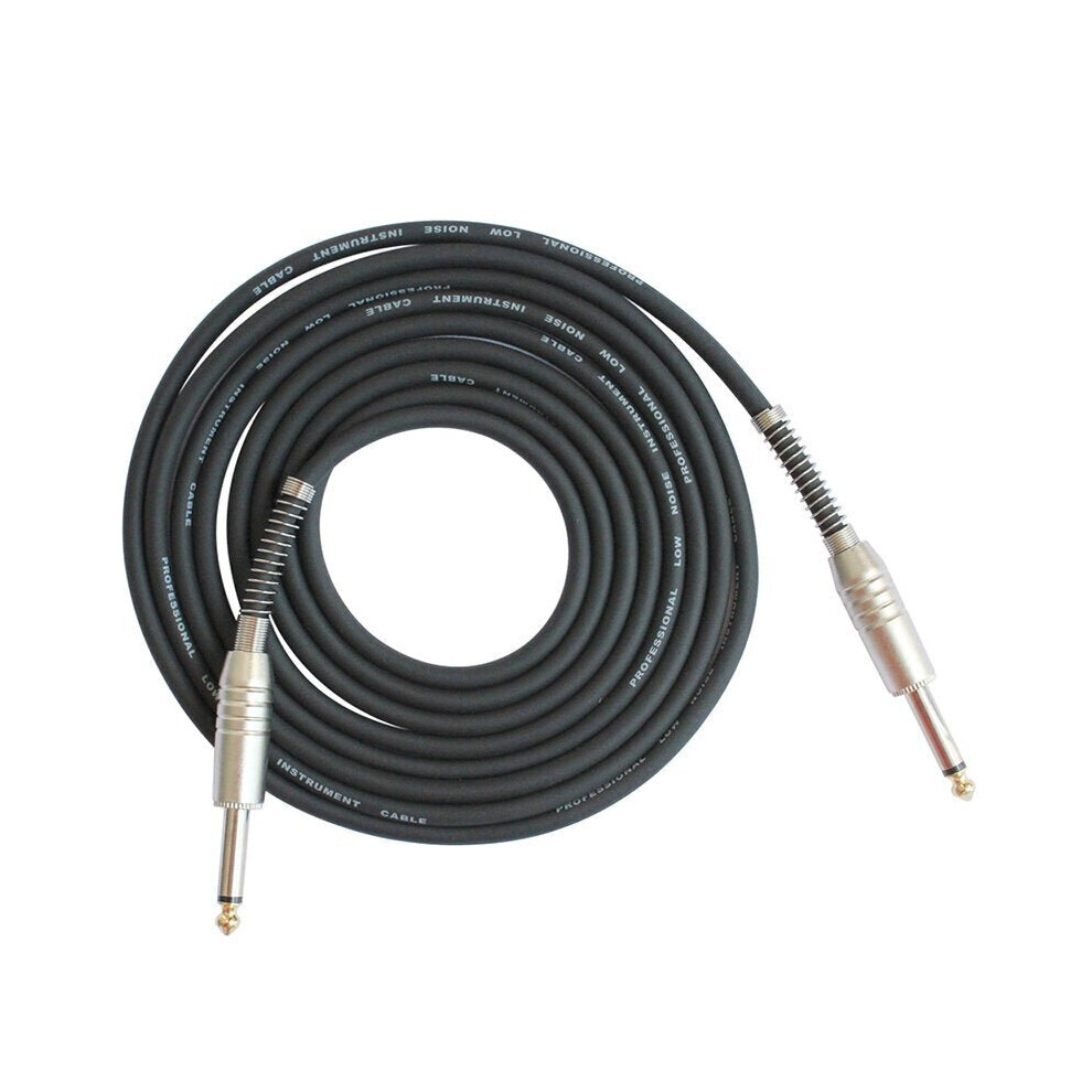 (Black) 3m Guitar Cable 6.5mm Jack Audio Cable for Guitar Mixer Amplifier Bass