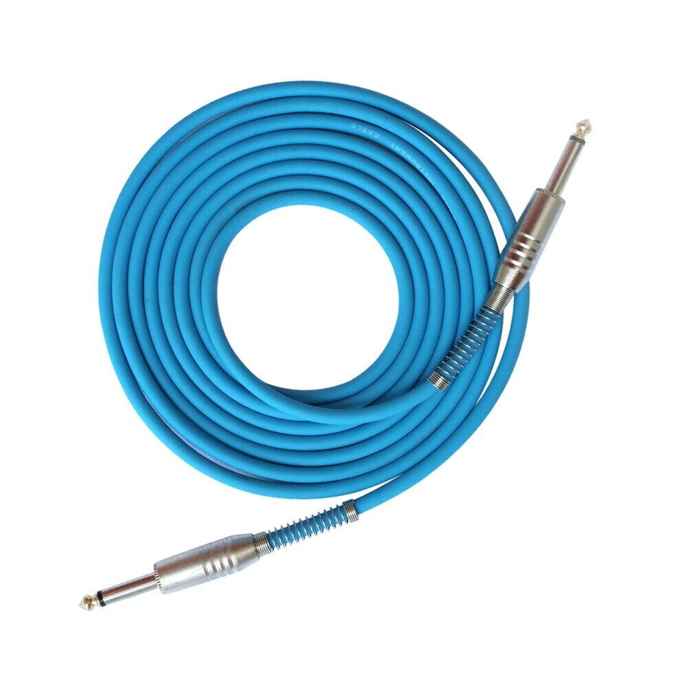 (Blue) 3m Guitar Cable 6.5mm Jack Audio Cable for Guitar Mixer Amplifier Bass