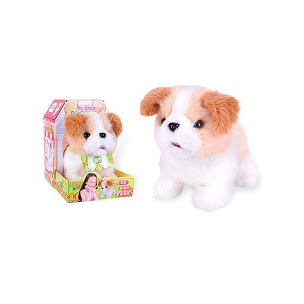 (Q005) Cute Electronic Plush Stuffed Walking Tail Shaking Barking Pet Dog Toy for Kids Developmental