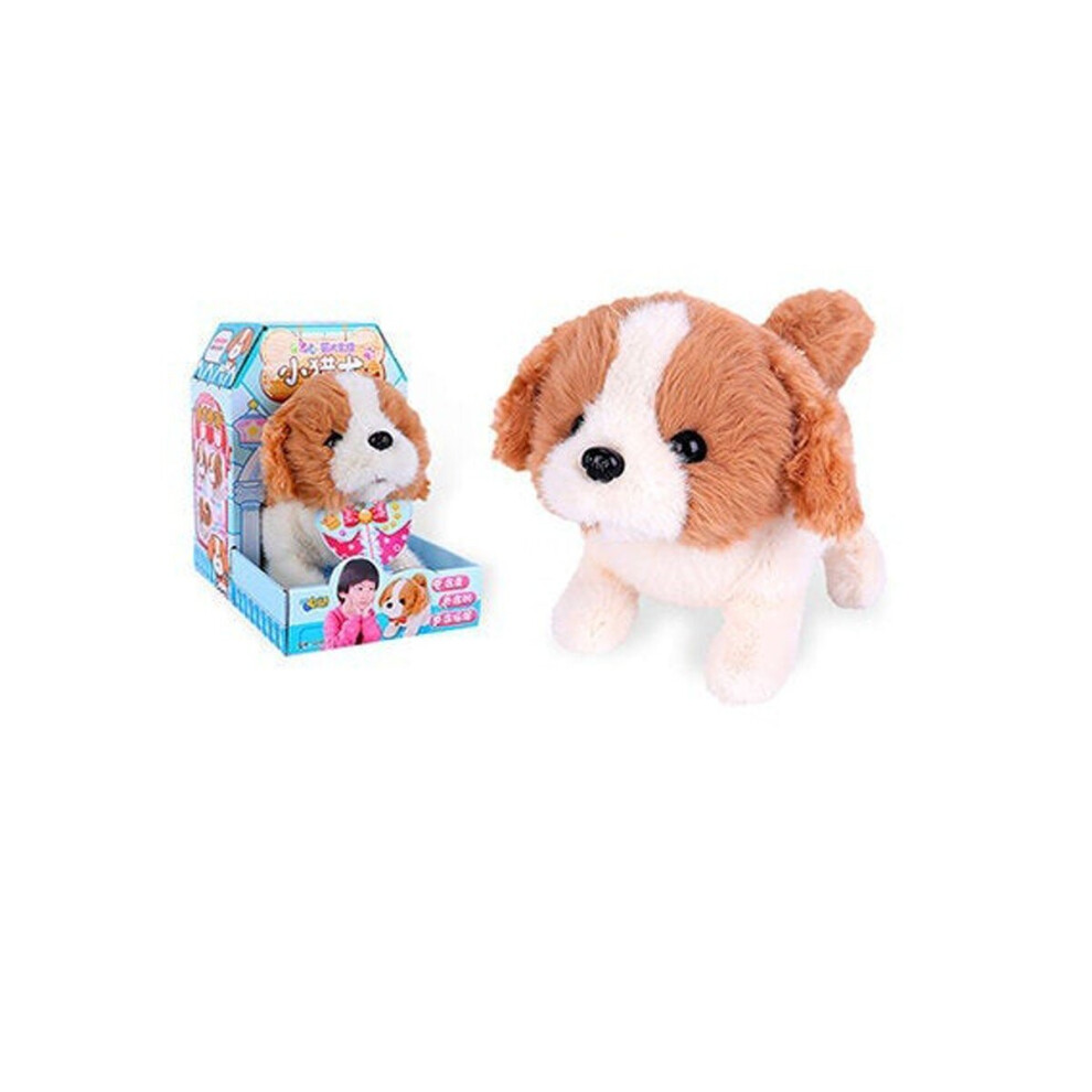 (Q013) Cute Electronic Plush Stuffed Walking Tail Shaking Barking Pet Dog Toy for Kids Developmental