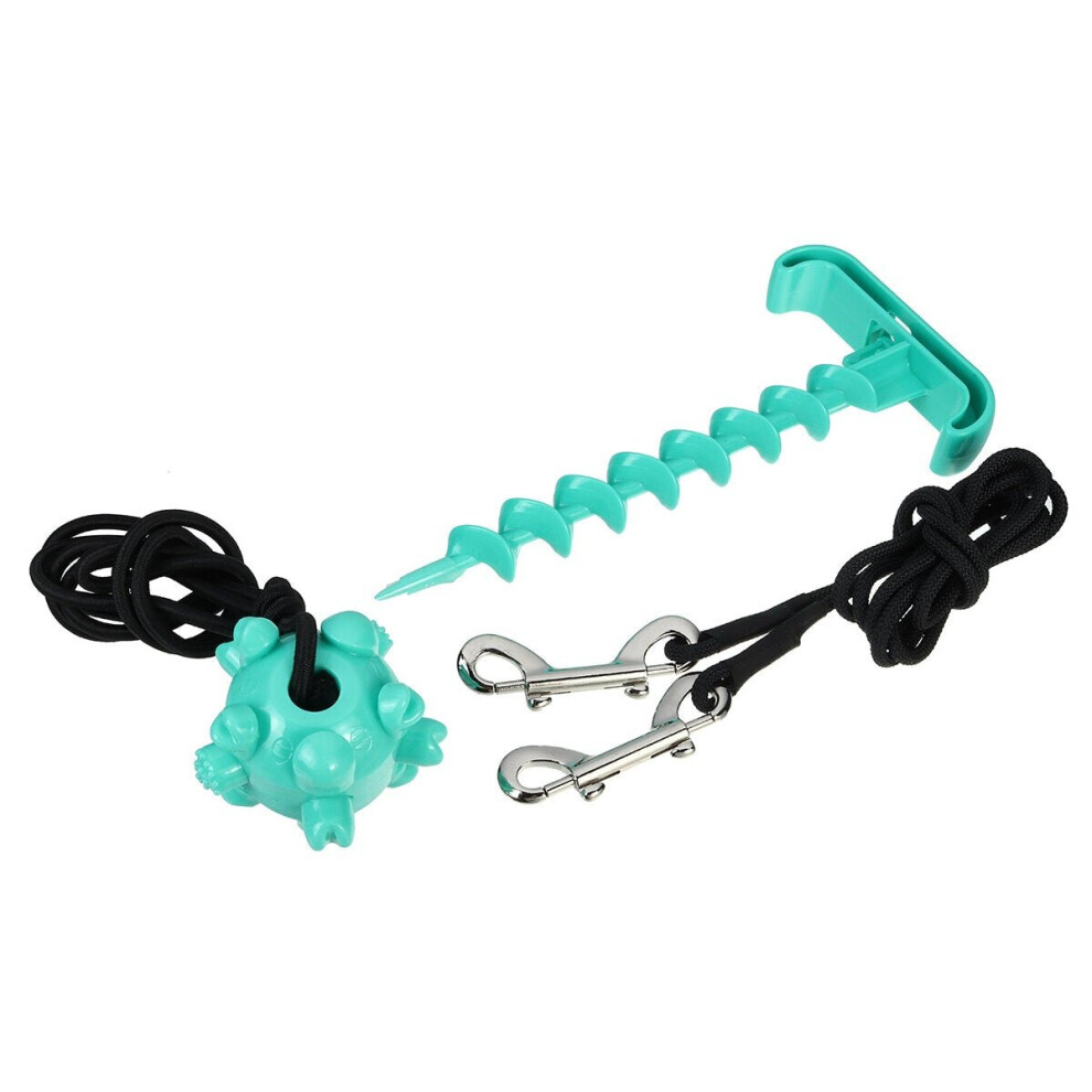 (Blue) Toys Ball Dog Bite Rope Molar Throwing Tying Up Screw Set