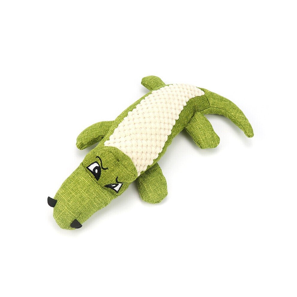 (Green) Dog Chew Sound Squeaky Toy Bite Resistant Toys Plush Linen Pet Toys Puppy