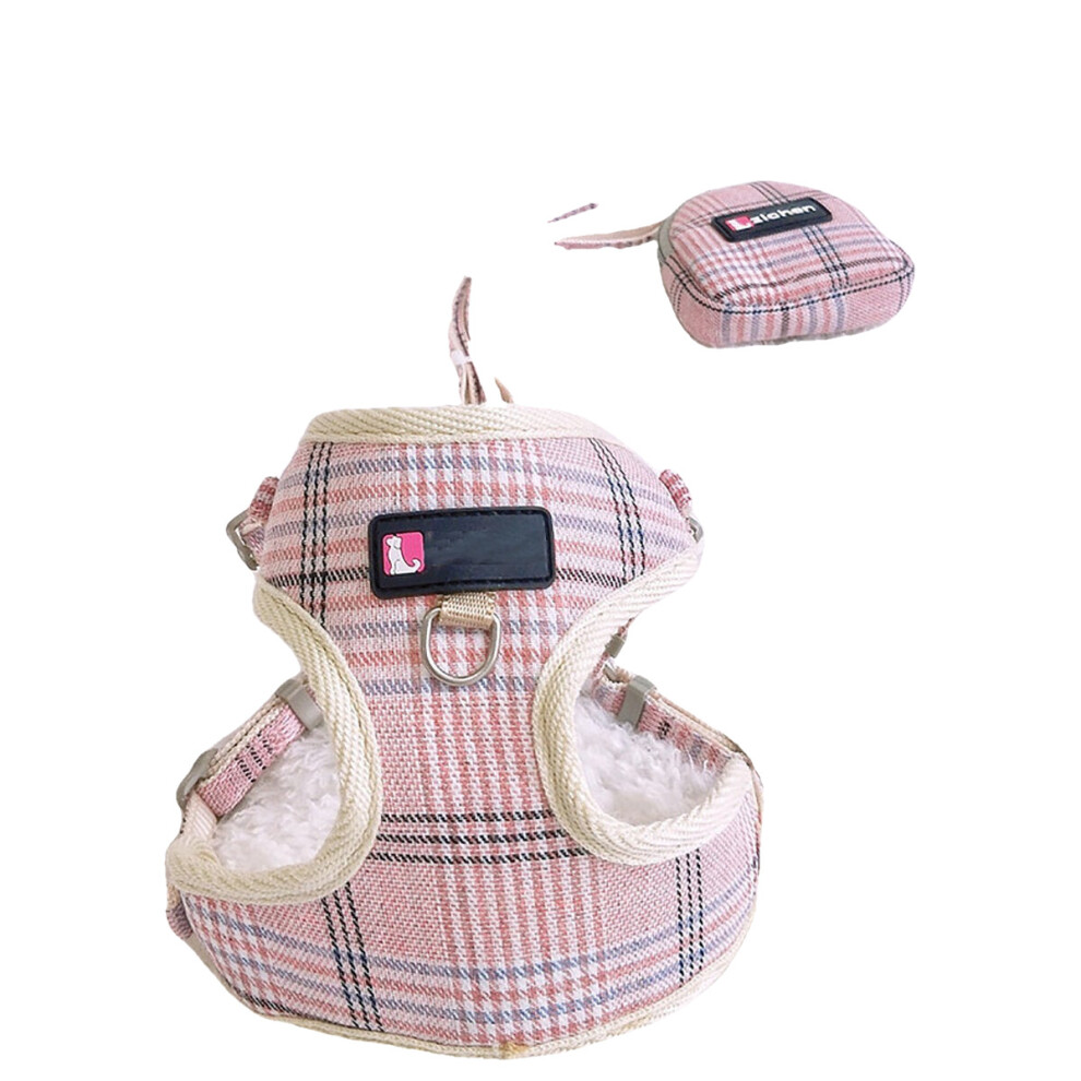 (Pink) Pet Adjustable Harness Puppy Dog Harness Bunty Soft Comfortable Mesh Breathable Fabric