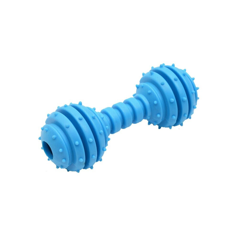 (Blue) Rubber Dog Bite-Resistant Prickly Barbell Toy Pet Molar Toy