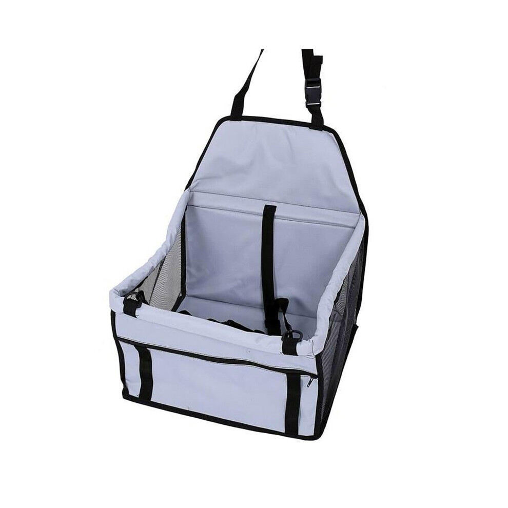 (Grey) Portable Foldable Pet Safety Travel Car Safe Pet Cat Dog Front Seat Bag