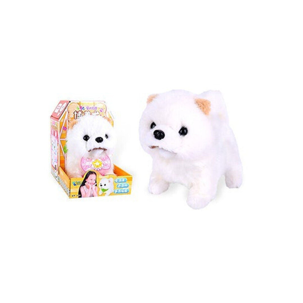 (Q009) Cute Electronic Plush Stuffed Walking Tail Shaking Barking Pet Dog Toy for Kids Developmental