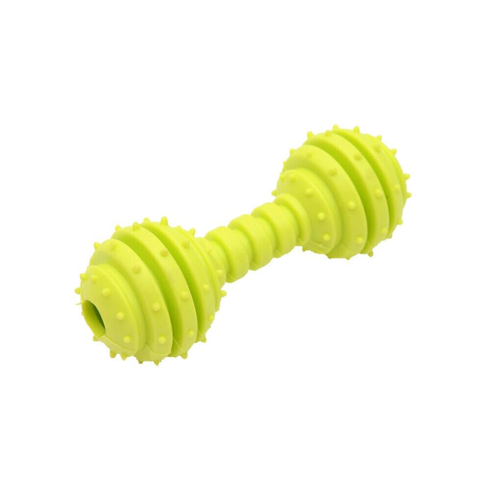 (Yellow) Rubber Dog Bite-Resistant Prickly Barbell Toy Pet Molar Toy