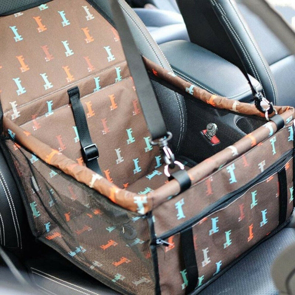 (Coffee) Foldable Pet Dog Car Seat Cover Safe Basket Protector Puppy Travel Pet Carrier Bag