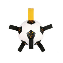 (Black+White) Material Dog Training Ball Pet Training Toy Bite Resistant High Fle*ibility Suitable for Outdoor Activity