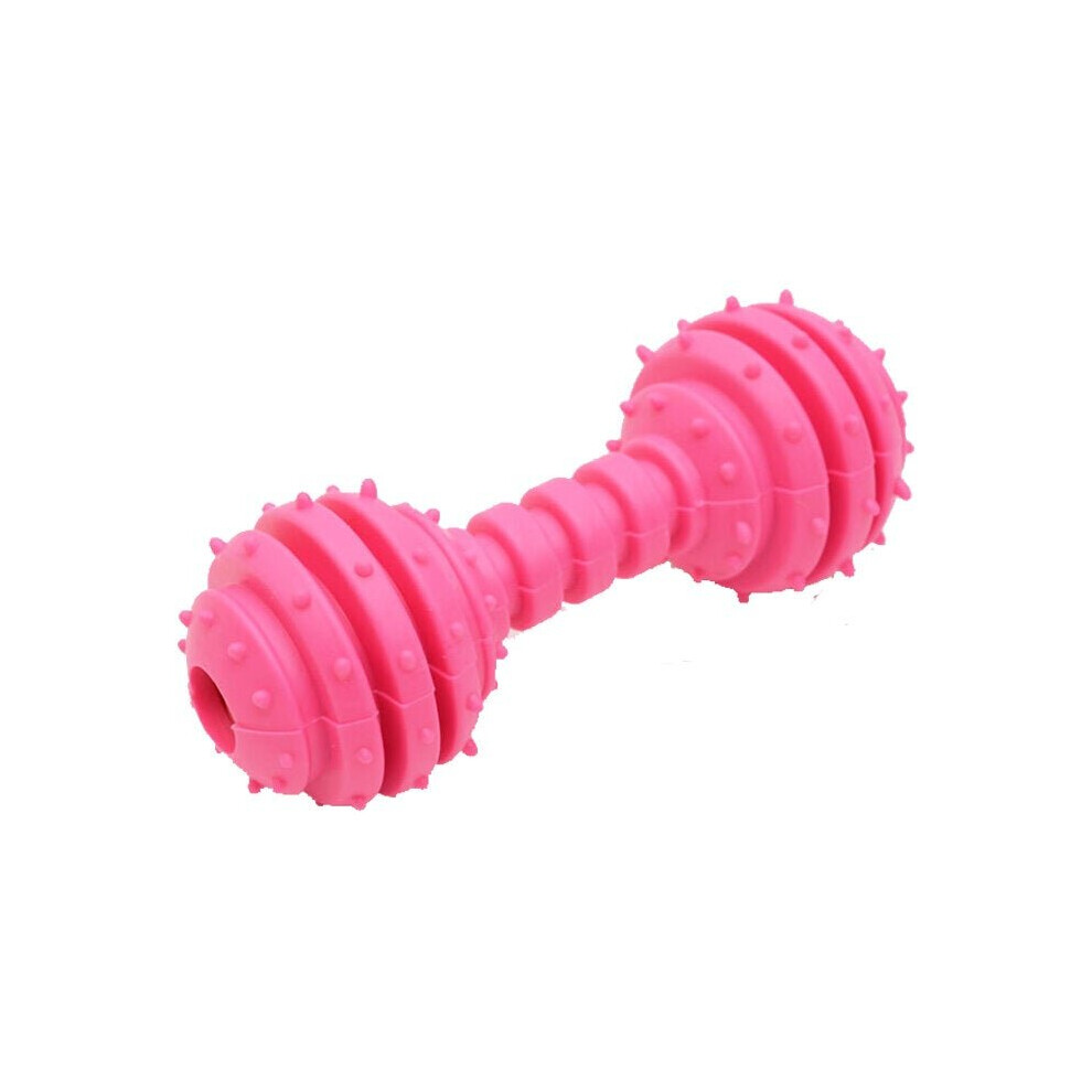 (Rose Red) Rubber Dog Bite-Resistant Prickly Barbell Toy Pet Molar Toy