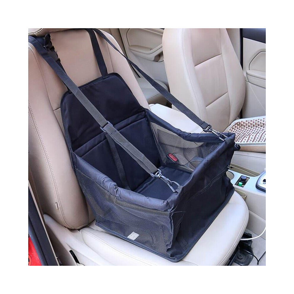 (Black) Portable Foldable Pet Safety Travel Car Safe Pet Cat Dog Front Seat Bag