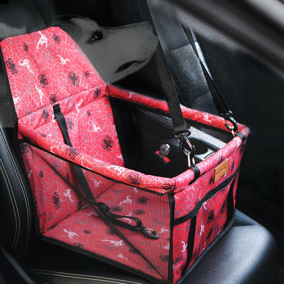 (Dark Pink) Foldable Pet Dog Car Seat Cover Safe Basket Protector Puppy Travel Pet Carrier Bag