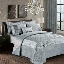 (Silver, King) Beautiful Atlanta Quilted Bedspread Throw Comfortr
